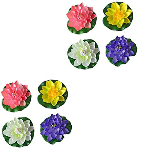 Warmhm 8stücke Künstliche Schwimmende Lotusblüten Dekoration Für Teich Aquarium Und Garten Hellrosa Und Robuste Und Langlebige Kunstblumen Für Frische Akzente