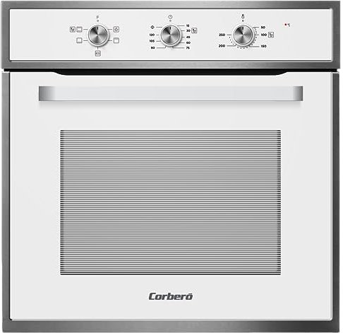 Corberó - Horno | CCHM603W | 70L | 4 Programas | Luz Interior | Limpieza Hidrólisis | Puerta Doble Cristal | 2100W Potencia | Blanco