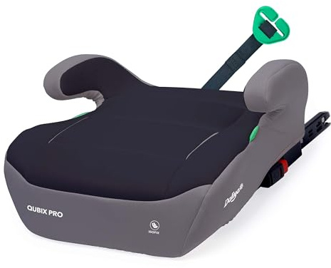 Daliya® QUBIX PRO Kindersitzerhöhung mit ISOFIX | i-SIZE NORM ECE R129 | 125 bis 150 cm | Gurtfix | waschbar | Autositz | Autokindersitz | Kindersitz | Sitzerhöhung (Grau - Schwarz)