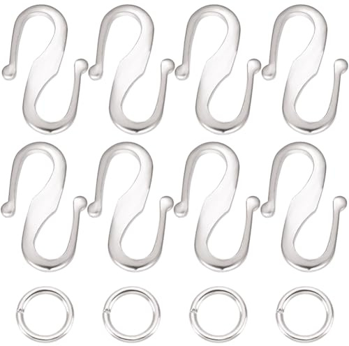 Beebeecraft 1 Box Mit 50 S Hakenverschlüssen Sterlingsilber Vergoldet Hakenring Kippverschlüsse Verbinder Mit 100 offenen Binderingen Drahtaufhänger Schmuckzubehör Für Die Herstellung von DIY