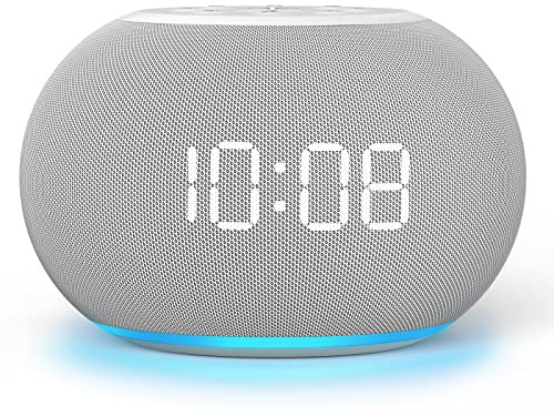 REACHER Auto-Dimmable Sound Machine Wecker mit Nachtlicht, 20 beruhigende Klänge, LED-Digitalanzeige, Sleep Timer, präzise Lautstärkeregelung, weißes Rauschen für Baby, Erwachsene, Schlafzimmer