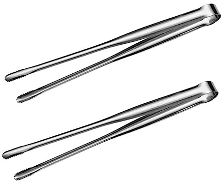 Edelstahl Grillzange 2 Stück 304 für Grill und Küche Silber | Rostfrei, Bequemer Griff, Ergonomische Form, Hitzebeständig, für Zuhause, Party, Alltag