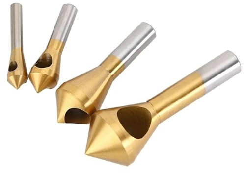 4 unids/set avellanador chaflán desbarbado broca conjunto recubierto de titanio desbarbado taladro avellanado cabeza biselado herramientas for madera, metal