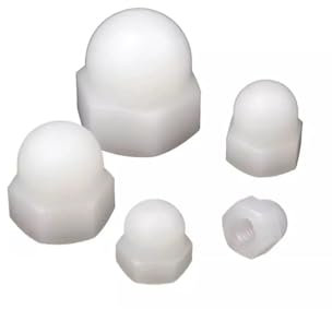 M3 M4 M5 M6 M8 M10 M12 M18 M20 Weiß/Schwarz Nylon Rundkopf Kugelmutter Kunststoff Rundkappe Schraubkappe(White,2PCS M16)