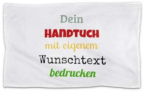 Print Royal PR Personalisiertes Gäste-Handtuch mit Name oder Text - Handtuch Bedrucken - Geschenke zum Einzug, Geburtstagsgeschenk, Muttertag, Vatertag | Fotohandtuch, 50 x 30 cm Querformat