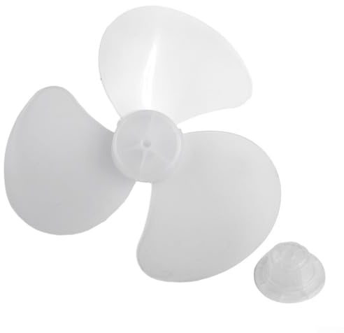 Lame de ventilateur en plastique de remplacement 3 feuilles avec couvercle à écrou pour ventilateur de table à socle de 40,6 cm Ventilateur électrique à pied pour pièces et accessoires de ventilateur