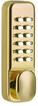Baoblaze Mechanical Door Lock,Mechanical Keypad Door Lock Digital Code,Password Keypad with Handle Keyless Door Lock for Hotel,Balcony, Gold