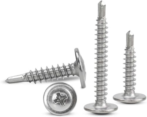 Schrauben, Bolzen, M4.2 M4.8 10 Stück 410 Edelstahl große Flachkopfbohrschraube selbstschneidende und selbstbohrende Schwalbenschwanzschraube(M4.8x19mm)