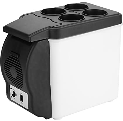 Klanata 6L Compact Car Refrigerator Electric Cooler Warmer, Portable Car Freezer for Camping, Road Trips, and Outdoor Adventures