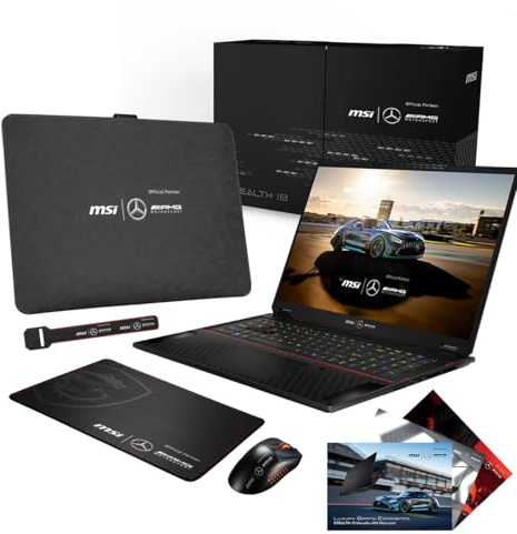 MSI Stealth 18 MercedesAMG A1VHG-068FR: Core Ultra 9 185H - 32GB DDR5 - SSD 2TB - Nvidia RTX4080 12GB - 18 UHD 4K Miniled 120Hz - Windows 11 Famiglia - Confezione accessori AMG inclusi