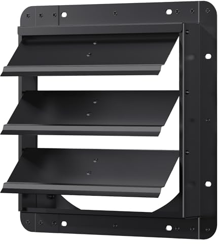 12 Inch Aluminum Automatic Shutter Louver Vent (No Fan Blades and Motor) for Home Attics, Workshops, Barn, Greenhouse