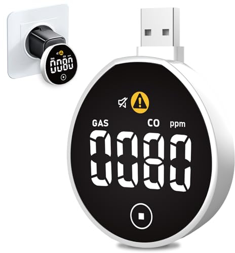 LSENLTY RV Carbon Monoxide&Propane Detector, USB Design for Boat, Aircraft and Car, Carbon Monoxide and Propane Gas Monitor with Alarm Function, Portable Mini CO and Gas Detector for Travel Hotel