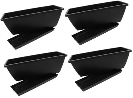 Toyvian 4piezas Rectangular para Flores y Verduras para Jardín y Terraza Contenedor De Color Gris Extra Grande