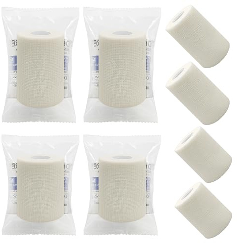 KIT Bende Elastiche Autoadesive 2 pz 8 cm e 2 pz 10 cm (4 m) Coesiva per fissaggio medicazioni, contusioni, distorsioni e stiramenti