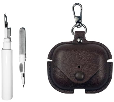 Casevita [3 in 1] Custodia Compatibile con AirPods Pro 3 (2025) con Portachiavi e kit di Pulizia, Custodia Morbida Antiurto in PU con Visibilità Frontale a LED per Donne e Uomini