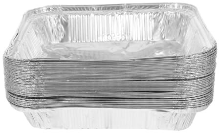 DECOMELODY 30 pezzi Teglie Alluminio Usa e Getta per Forno e Vaschette Quadrate Resistenti per Cottura e Arrostire Distribuzione Calore Uniforme e Catering