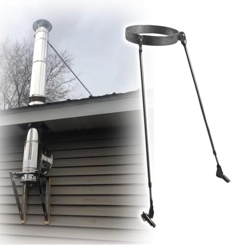 Chimney pipe bracket Extended Chimney Roof Bracket 11 12 15 17 20 22 25cm Diameter, Chimney Pipe Support Kit for Stove Pipes Pizza Cart Pipes,Dia 140mm