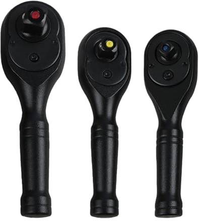 Generisch Juego de llaves de carraca mini de 3 piezas – trinquete reversible con 72 dientes de liberación rápida | Llaves de trinquete cortas pequeñas, medianas y grandes | para reparación mecánica