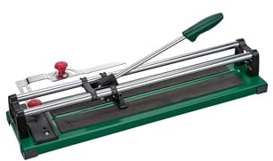 Fliesenschneider 400 mm – manuelles Schneidegerät für Längs- und Diagonalschnitte bis 10 mm Fliesenstärke mit Metalllineal & Schneidrad