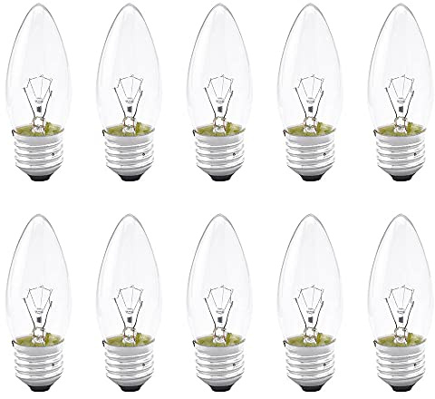 NCC-Licht 10 Stück Kerzenlampe C35 klar E27 40W warmweiß dimmbar 230V
