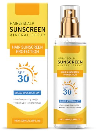 Rudfovn Scalp Sunscreen Spray, Broad Spectrum SPF 30 Hair & Scalp Sun Protection Spray for Outdoors UV Protection, Non-greasy & Lightweight