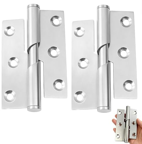 1Pair Gate Hinges 75mm/3-inch Stainless Steel Rising Butt Door Hinges Lift-Off Design for Internal & External Door Cabinets Rust-Resistant Hinges Small Hinges for Wood Cabinets 2Pack (Left Handed)