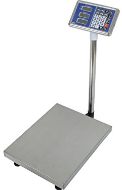 WKA Plattformwaage UGN, max. 150 kg, 500 x 400 mm, Teilung 50 g, Edelstahl | Akku- und Netzbetrieb, Paketwaage, Industriewaage, Bodenwaage