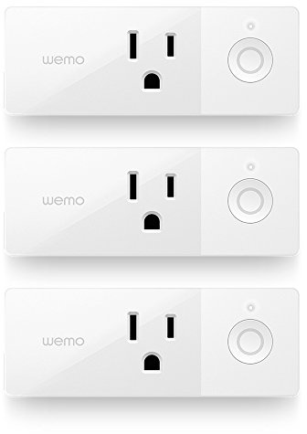 WeMo F7C063-BDL Mini Smart Plug 3-Pack, WiFi Enabled