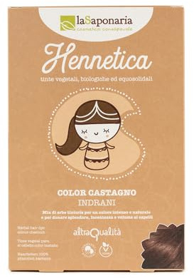 La Saponaria | Tinte Vegetal Pelo Mujer Castaño Medio, Henna Pelo con Coloración natural y ecológica, duradera, sin químicos, a base de plantas para un color intenso, cubre las canas (Castaño, 100g)