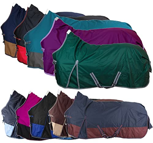 RL24 - Winterdecke High Neck Basicline 600D – Blau/Babyblau 155 cm (300g) | Pferdedecke mit Füllung