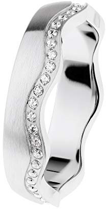 Ernstes Design Ring R577 evia Edelstahl mattiert Zirkonia 5 mm Vorsteckring