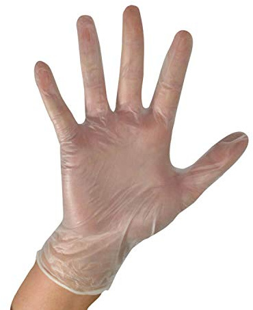 G&S PACKING UK LTD 100 Pack Box Vinyl Disposable Gloves Blue Or Clear Powdered Powder Vinyl Gloves (Medium)