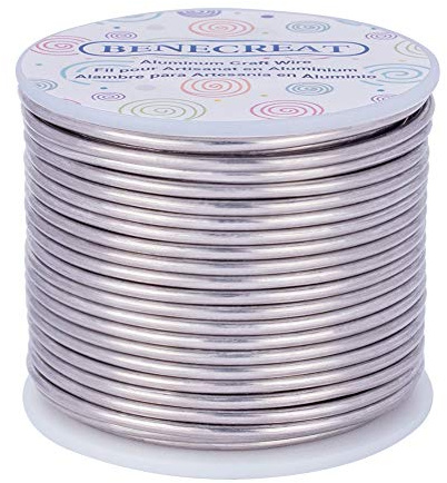 BENECREAT 10 Gauge/2.5mm Tarnish Resistant Jewelry Craft Wire 24.5m Bendable Aluminum Sculpting Metal Wire for Jewelry Craft Beading Work - Primary Color