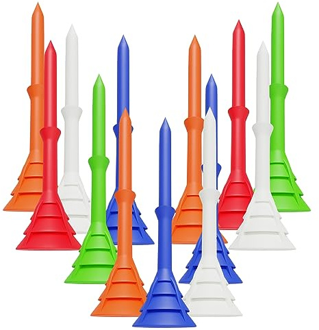 FINGER TEN Golf Tees Kunststoff Lang 83mm 60 Stück, Golf Tees 3 1/4 Plastik Haltbarkeit Stabilität Unzerbrechlich für Indoor Outdoor Golf Matte