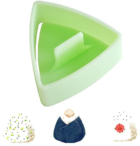 HJUWANG Triangle Sushi Mold, Plastic Triangle Mold Case DIY Tools Rice Ball Bento Presses (Green)