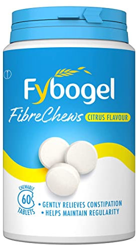 Fybogel Fibrechews Citrus - Fibre Chews, Citrus, 60 Tablets, Effective Constipation Relief, Maintains Regularity