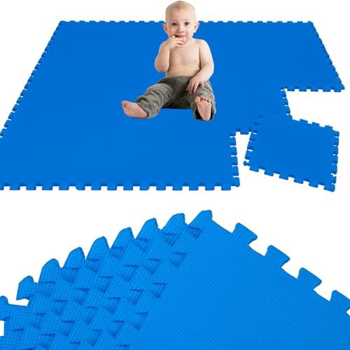LittleTom 18 Piezas Alfombra Bebé Desde el Primer Mes - 30x30 Colchoneta de Espuma EVA Acolchada - Superficie Puzzle Antideslizante para Niños Pequeños - Suelo Protector para la Habitación Infantil
