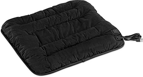 Navaris Heizkissen Wärmekissen - 45 x 45 x 3,5 cm - 3 Heizstufen - Heizmatte mit USB-Anschluss - beheizbares Kissen elektrisch - Schwarz