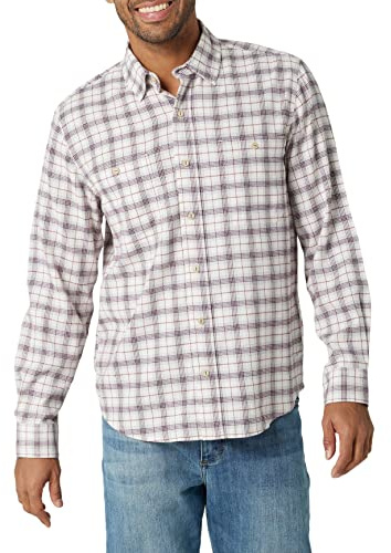 Wrangler Authentics herr moln flanellskjorta skjorta med knäppning krage, Potent lila (lila), XXL
