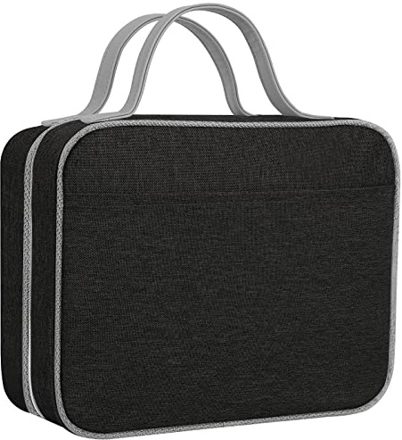 IDEATECH Kulturbeutel für Damen und Herren, Kulturbeutel, Reise-Kulturbeutel, hängende Kulturbeutel, Make-up-Tasche, Damen, transparent für Behälter in voller Größe, Schwarz (grauer Rand)