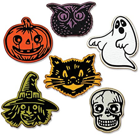 Sizzix Set by Chapter Sizzx Thinlits Stanzschablonen 12PK Retro Halloween von Tim Holtz | 666000 | Kapitel 3 2022, Kunststoff Papier, Multicolour, One Size