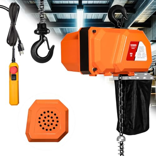 YATOINTO 660LBS Electric Chain Hoist, 120V Winch with 5ft Wired Remote Control, Single Phase Overhead Crane Garage Ceiling Pulley Winch Hook Mount, 9.8ft Lift Height, w/Emergency Stop Switch