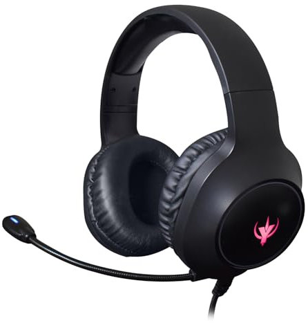 SPYCO - Casque Gaming Impulse HE-121, Son Immersif 50 mm, Microphone Omnidirectionnel, Compatible PC/Mac/Xbox One/PS4/Switch, Prise USB 3,5 mm, Logo RVB, Noir, Simili Cuir