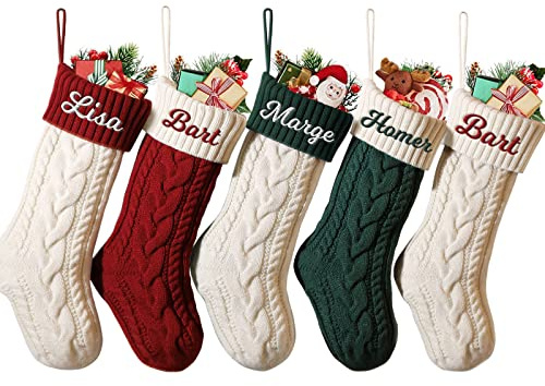 NIBESSER Calza Befana Personalizzata Calze Natalizie da Appendere con Nome Calza Befana Vuota Idea Regalo per Epifania Natale Decoraizione Natalizia per Camino (Stile A, 1 Pezzo)