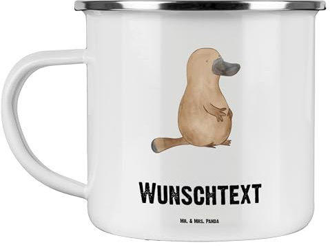 Mr. & Mrs. Panda Tasse Schnabeltier Mut - Personalisierte Geschenke, Kaffeebecher, Camping, Arbeit, Büro, Bedrucken, Kaffeetasse, Motivation, Meerestiere, Neustart, Tassen