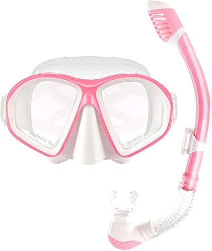ATAAY Taucherbrille Kinderschnorchel-Set, Schwimmbrille, Trockenschnorchel und Schnorchelmaske, für Jungen und Mädchen