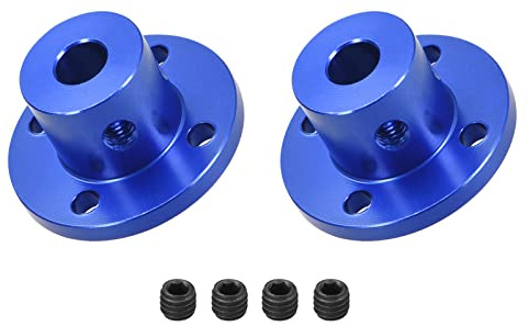 DMiotech 2 Pack 6mm Innen Durchmesser H15xD15 Flansch Kupplung Anschluss Starre Leitfaden Welle Unterstützung Kuppler Welle Kupplung mit Schrauben für DIY RC Modell Motoren Dunkel Blau