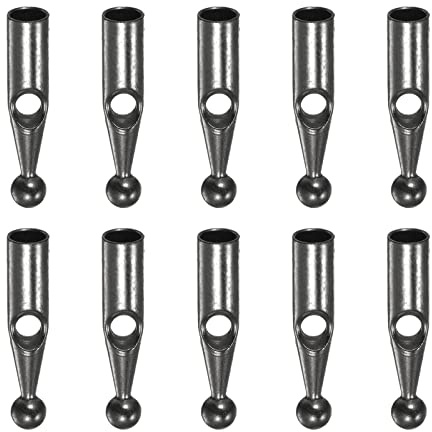 sourcing map 10uds Paraguas Cola Cabeza Cuentas 3mm Agujero Diámetro 19mm Longitud Metal Paraguas Componentes para Recto Paraguas Cubierta Piezas, Gris Negro