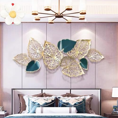 fikujap 3D Metall Wanddekoration Skulptur, Blätter Form Hintergrund Wand Wohnzimmer Dekoration Modern Eiserne Kunst Deko Wandbehang für jedes Wohnzimmer Büro Schlafzimmer,B