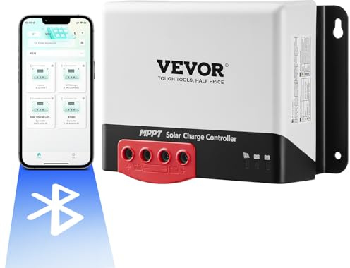 VEVOR 50 A 12 V 660 W/24 V 1 320 W MPPT solladdningsregulator solmodul laddningsregulator med TTL-kommunikationsgränssnitt, kompatibel med deep cycle batterier som AGM-, gel-, flod- och